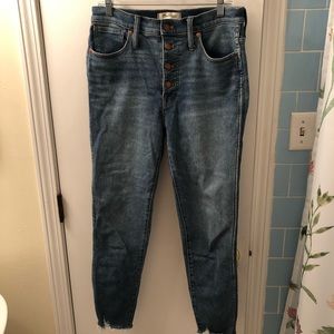 Madewell 10” High Rise Button Front Skinny Jeans